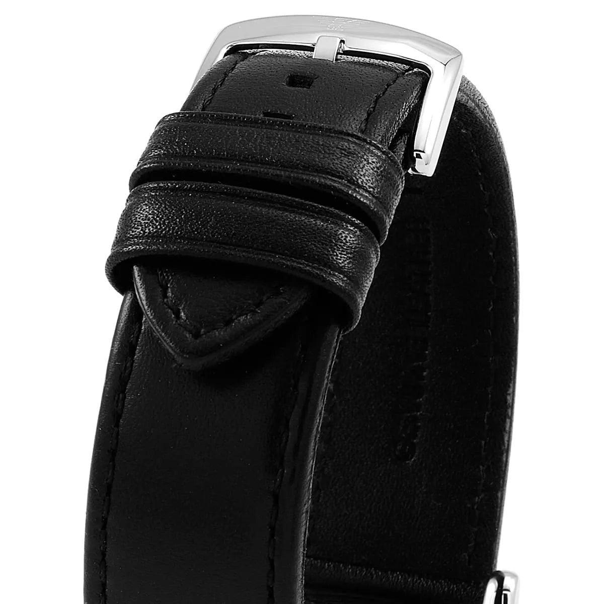 Emporio Armani Luigi AR1733 Black Dial Silver Leather Watch