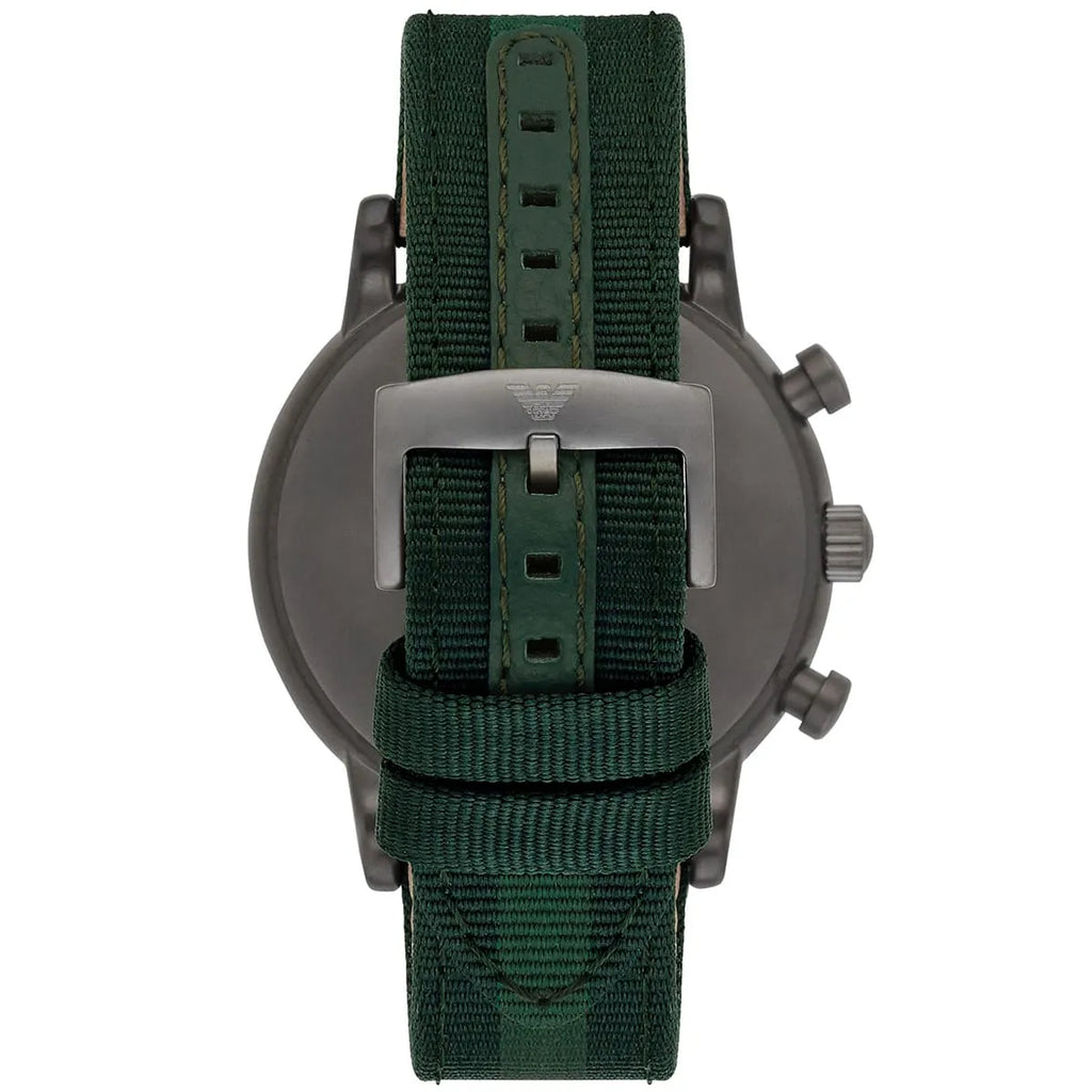 Emporio Armani Luigi XLarge AR1950 Green Fabric Strap Watch
