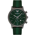 Emporio Armani Luigi XLarge AR1950 Green Fabric Strap Watch
