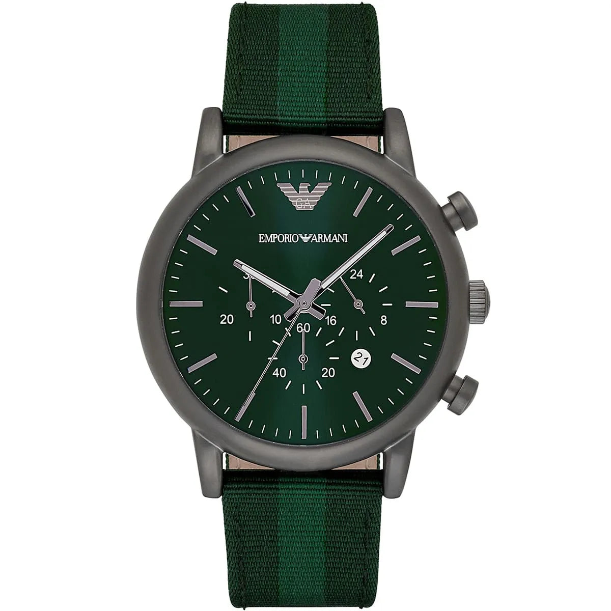 Emporio Armani Luigi XLarge AR1950 Green Fabric Strap Watch
