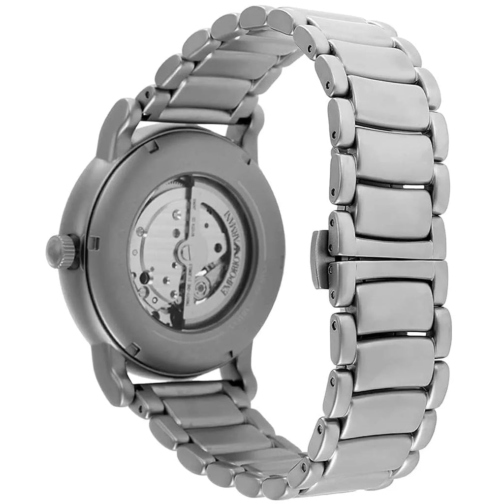 Emporio Armani Luigi AR60021 Meccanico Automatic Open-Heart Black Dial Watch