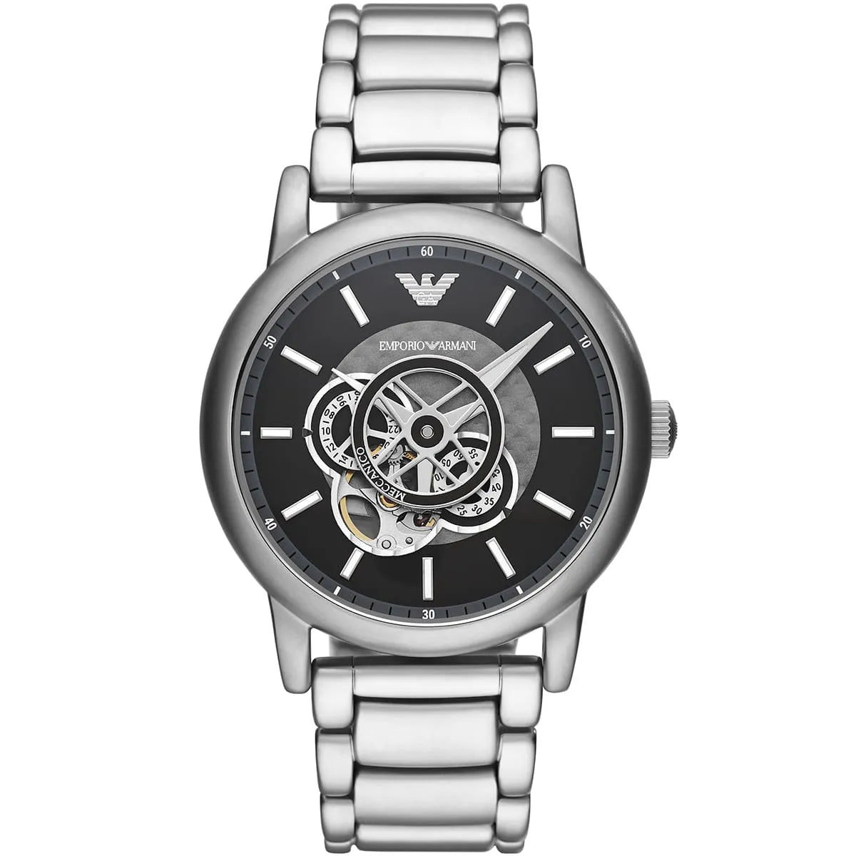 Emporio Armani Luigi AR60021 Meccanico Automatic Open-Heart Black Dial Watch