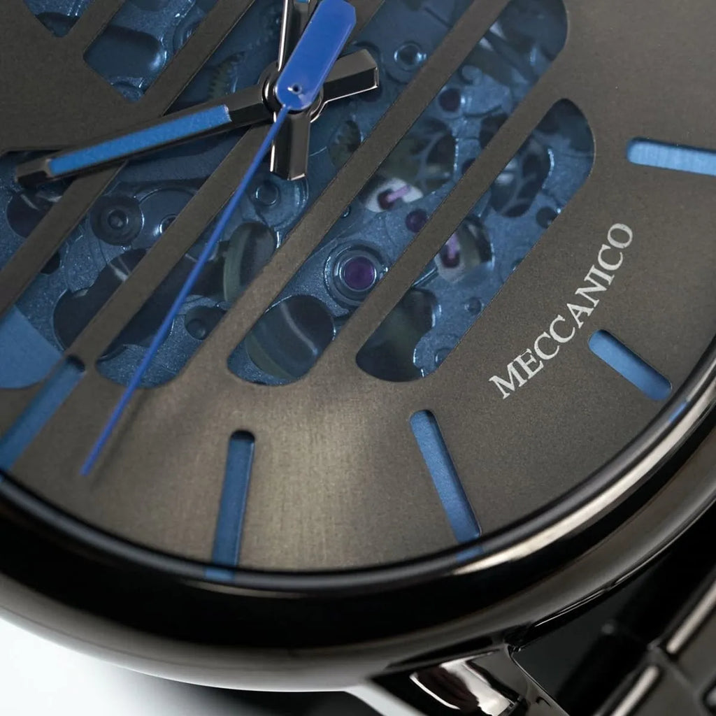 Emporio Armani Luigi AR60029 Meccanico Skeleton Gunmetal & Blue Watch