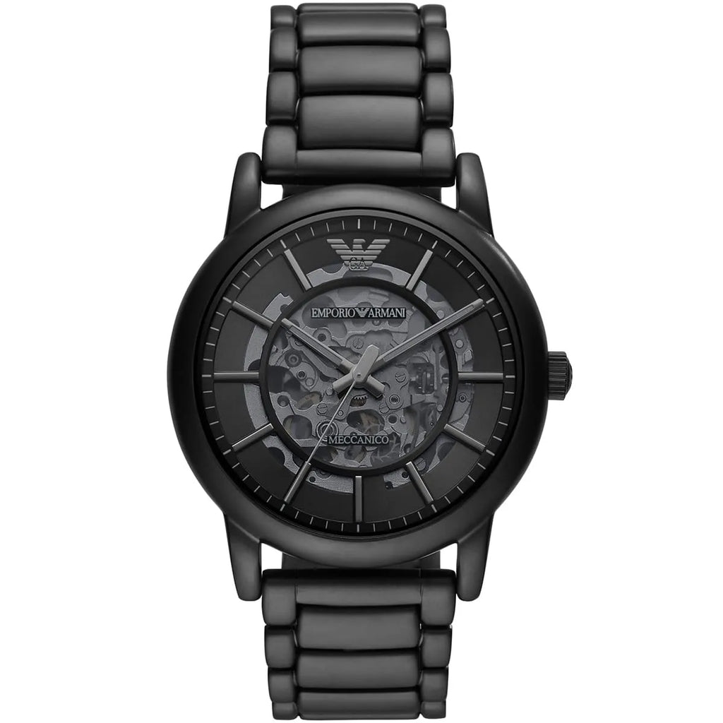 Emporio Armani Luigi AR60045 Meccanico Automatic Full Black Skeleton Watch