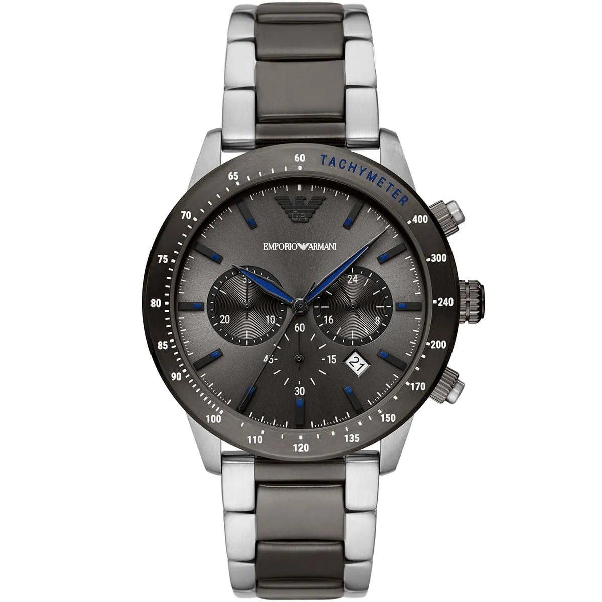 Emporio Armani Mario AR11391 Grey Dial Blue Accents Watch