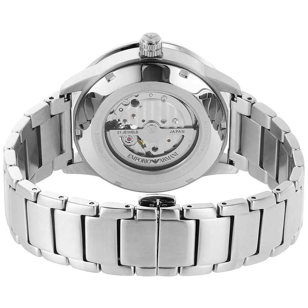 Emporio Armani Mario AR60052 Meccanico Automatic Skeleton Blue Dial Watch