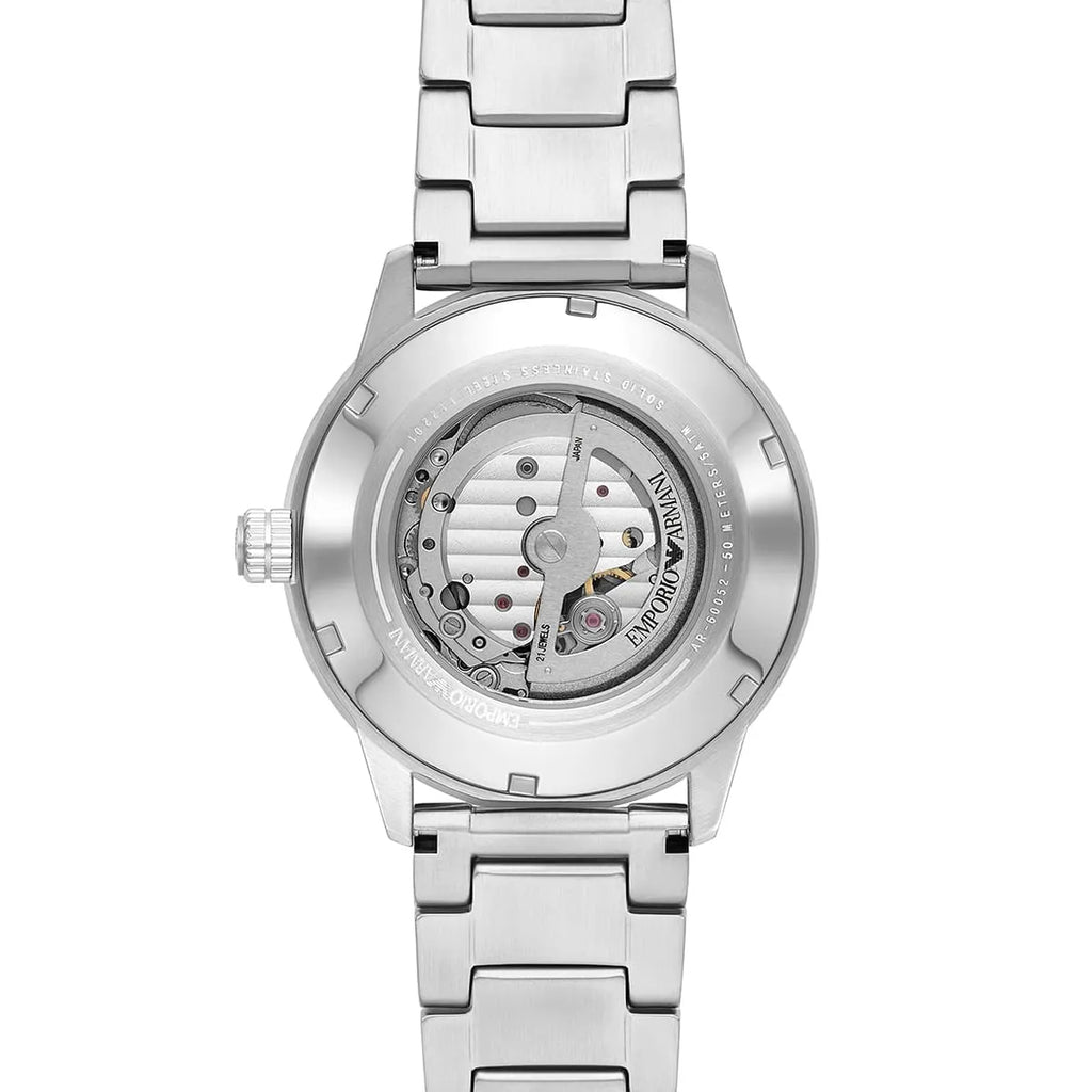 Emporio Armani Mario AR60052 Meccanico Automatic Skeleton Blue Dial Watch