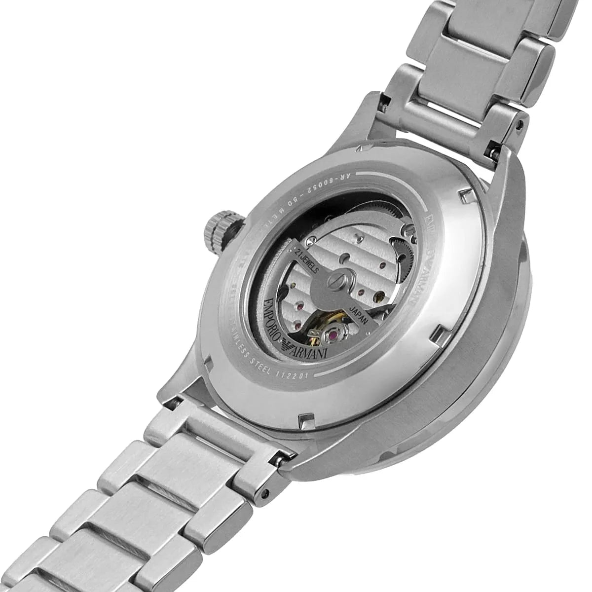 Emporio Armani Mario AR60052 Meccanico Automatic Skeleton Blue Dial Watch