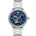 Emporio Armani Mario AR60052 Meccanico Automatic Skeleton Blue Dial Watch