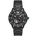 Emporio Armani Mario AR60054 Meccanico Automatic Skeleton All-Black Watch