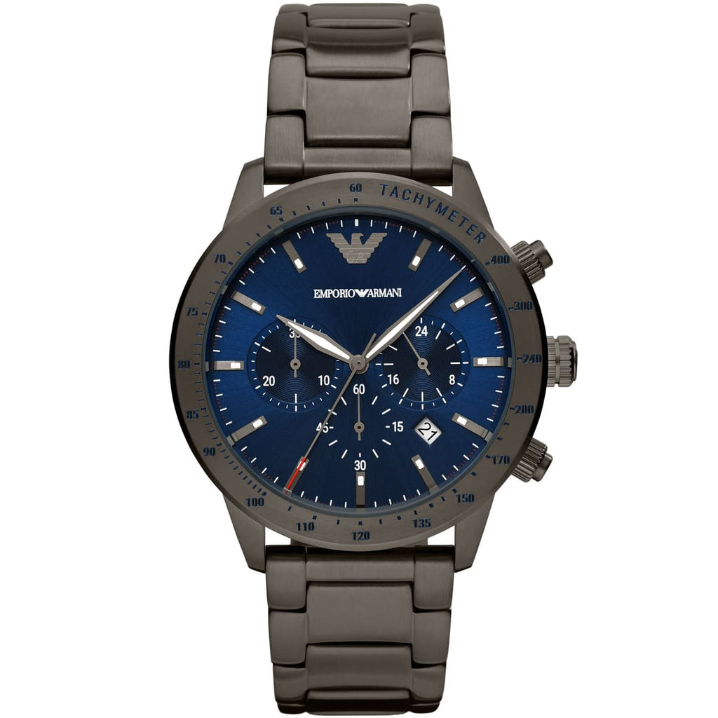 Emporio Armani Mario AR80045 Gunmetal Blue Chronograph Watch