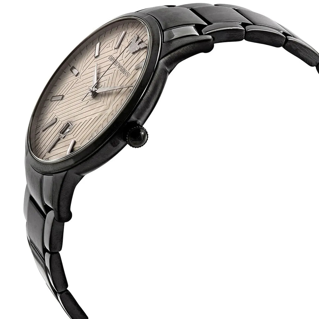 Emporio Armani Renato AR11183 Gunmetal Watch with Beige Geometric Dial