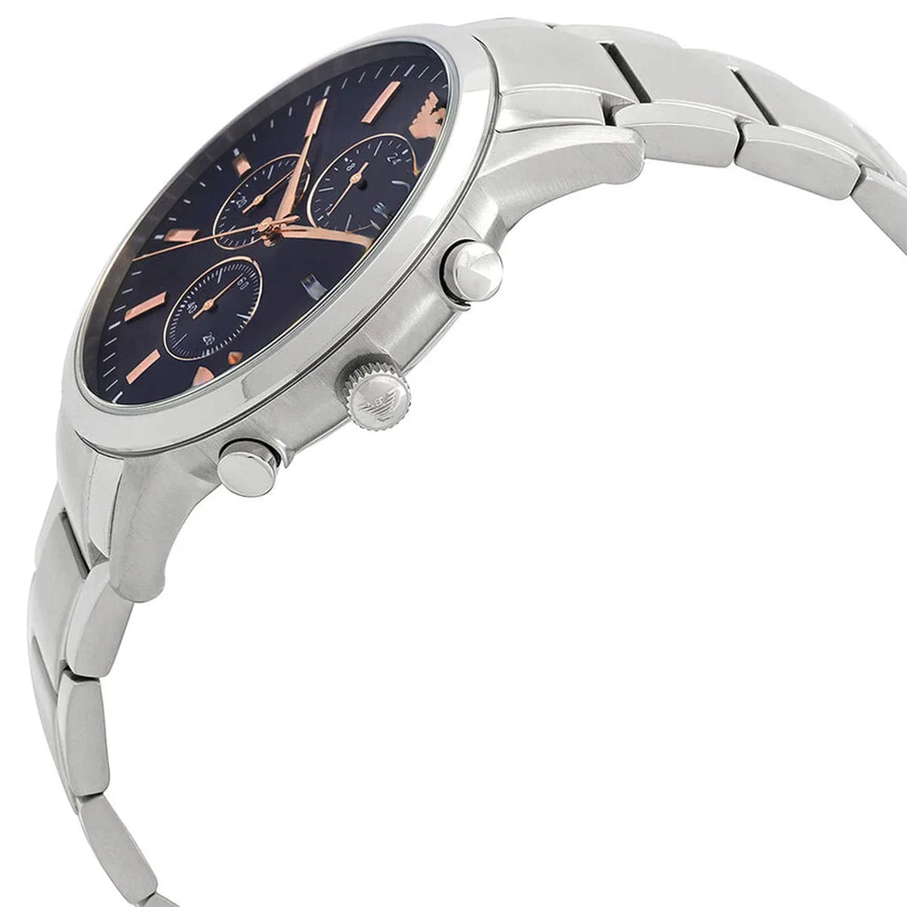 Emporio Armani Renato AR11458 Blue Dial Rose Gold Accents Watch