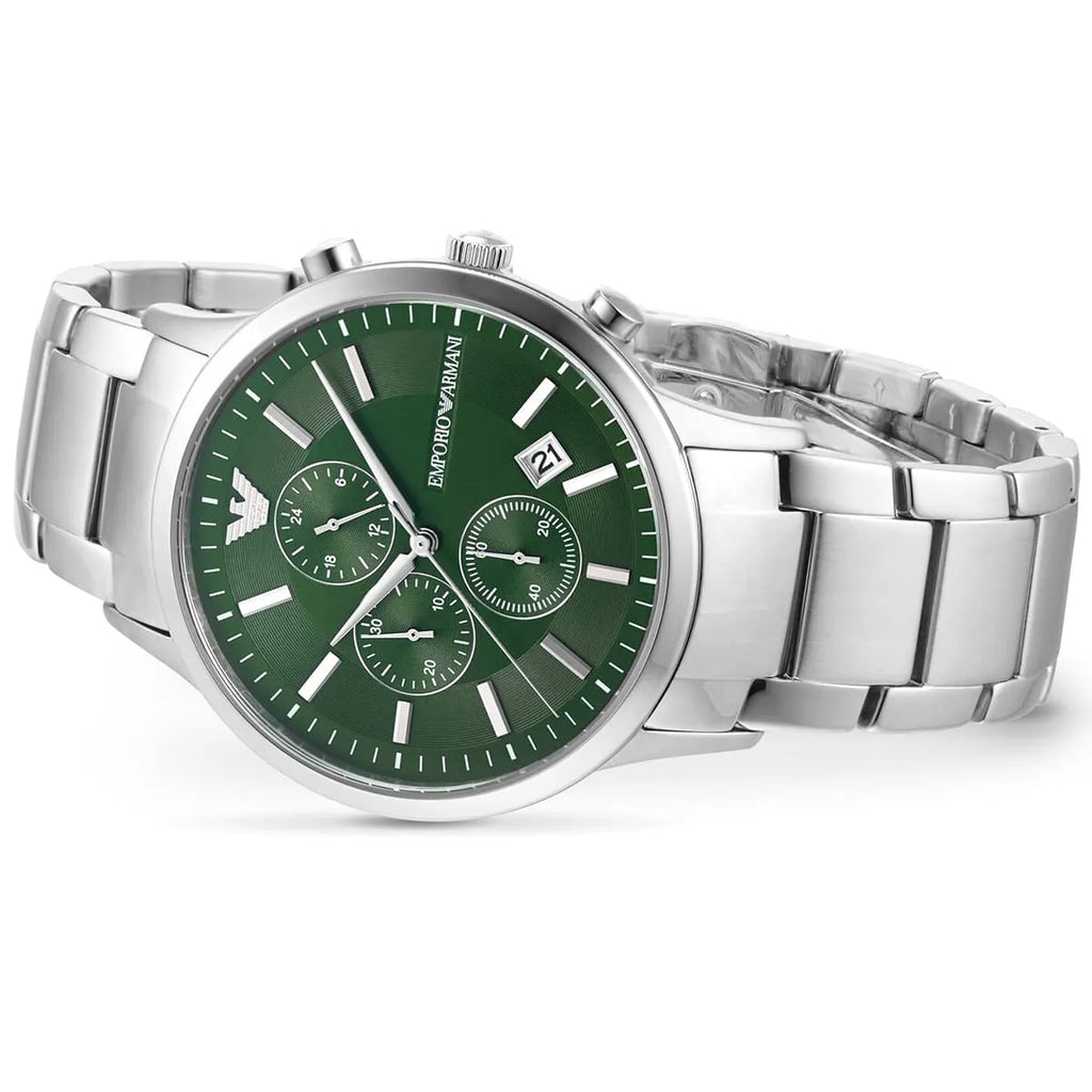 Emporio Armani Renato AR11507 Green Dial Silver Watch