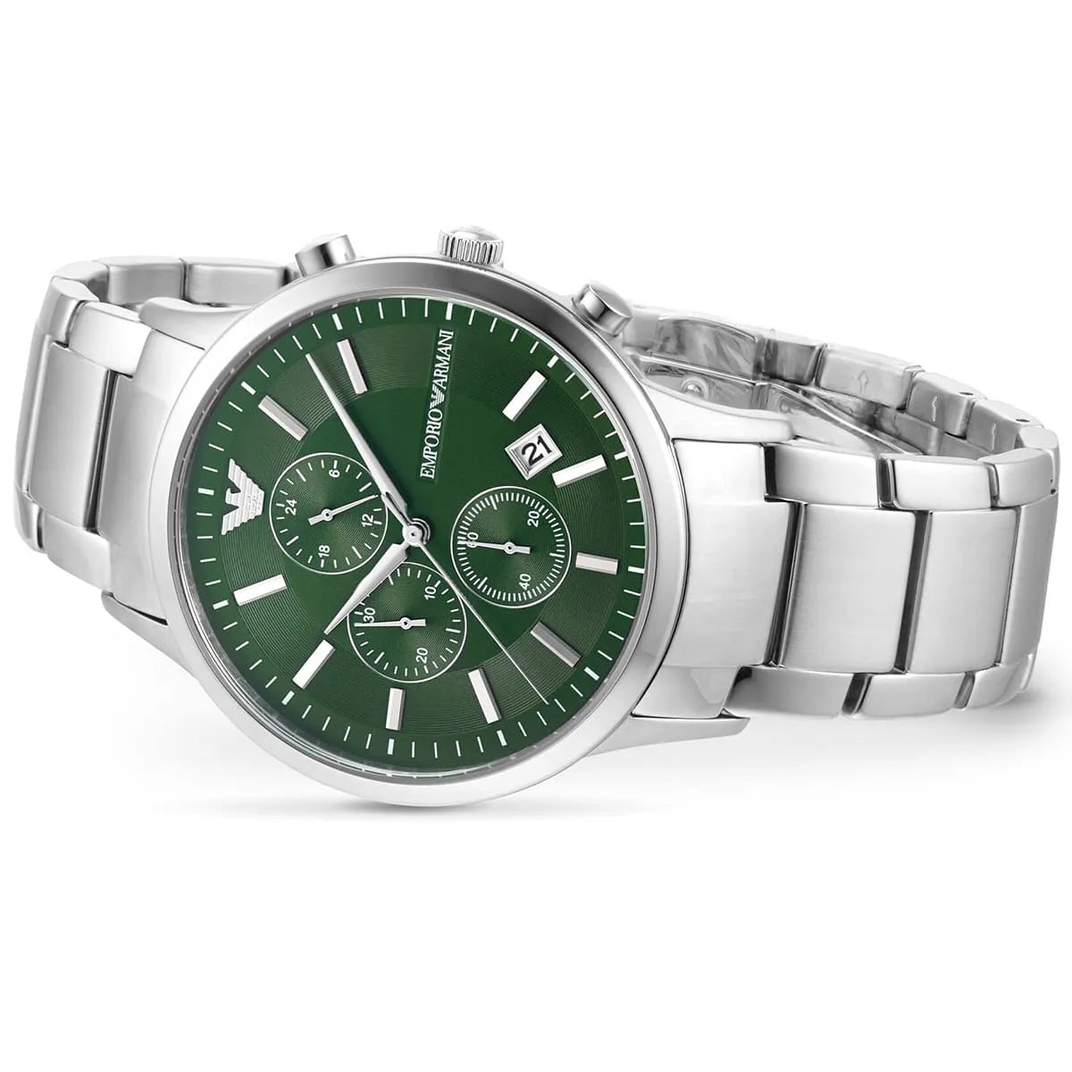 Emporio Armani Renato AR11507 Green Dial Silver Watch