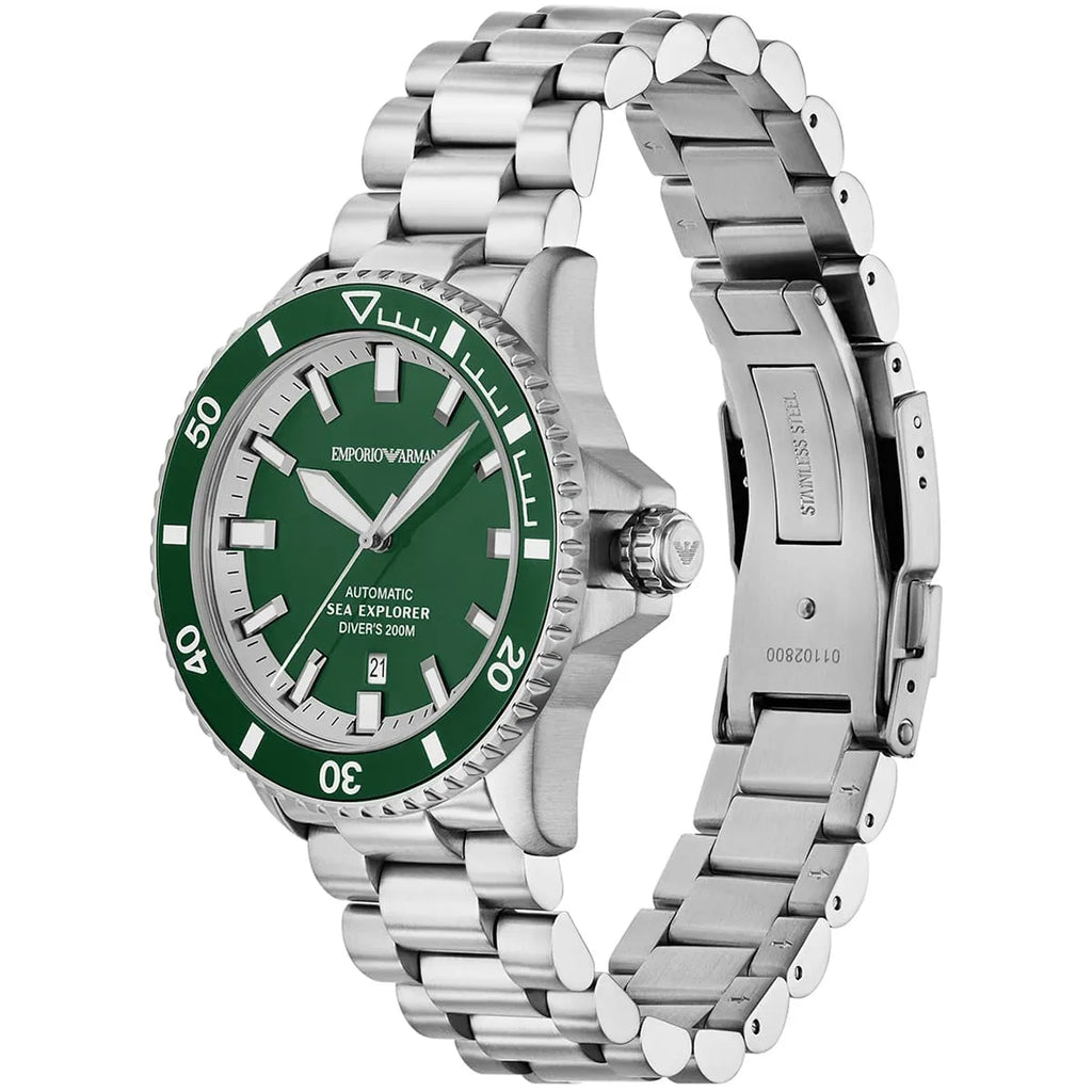 Emporio Armani Sea Explorer AR60088 Automatic Green Dial Diver's Watch