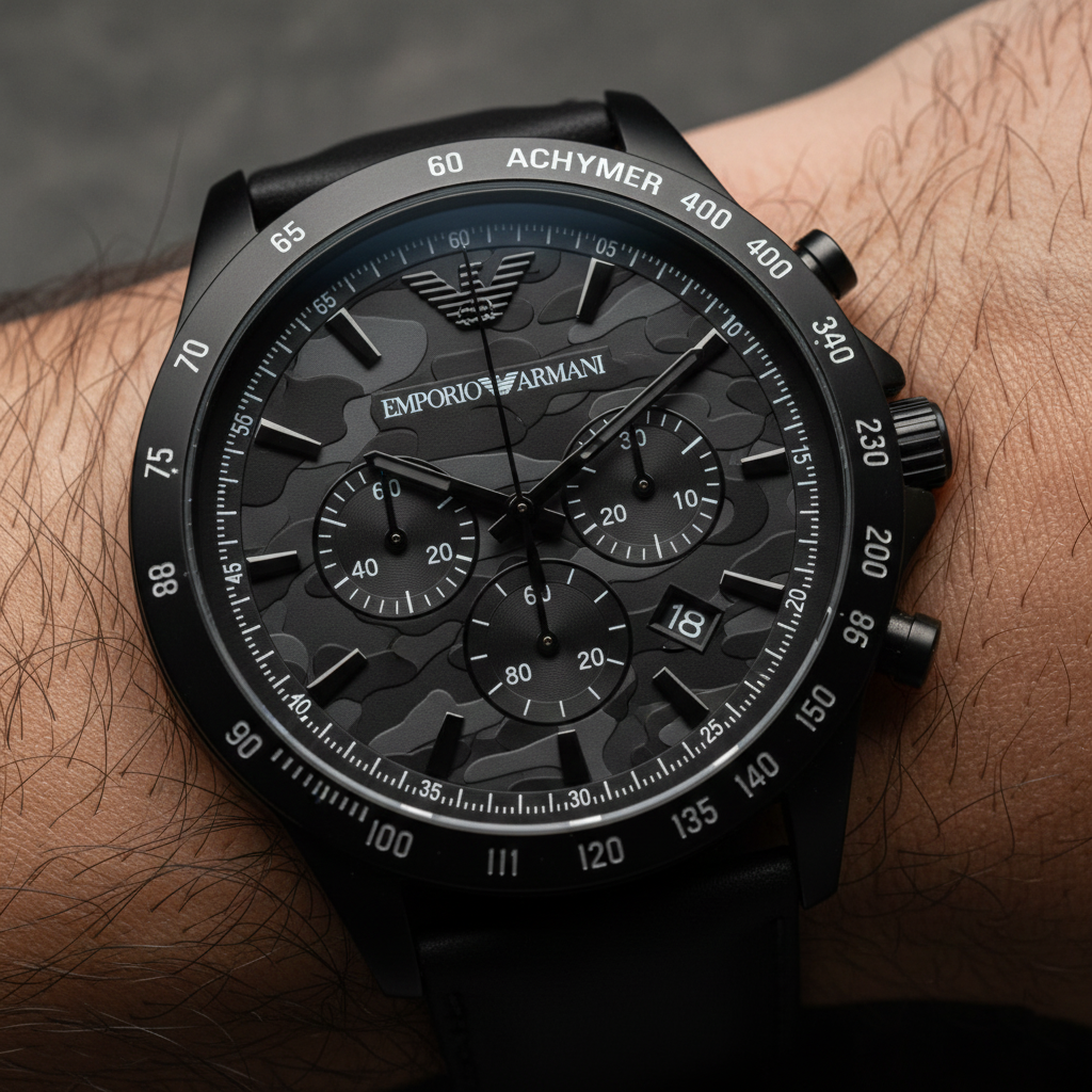 Emporio Armani Sigma AR11027 Black Camouflage Chronograph Watch