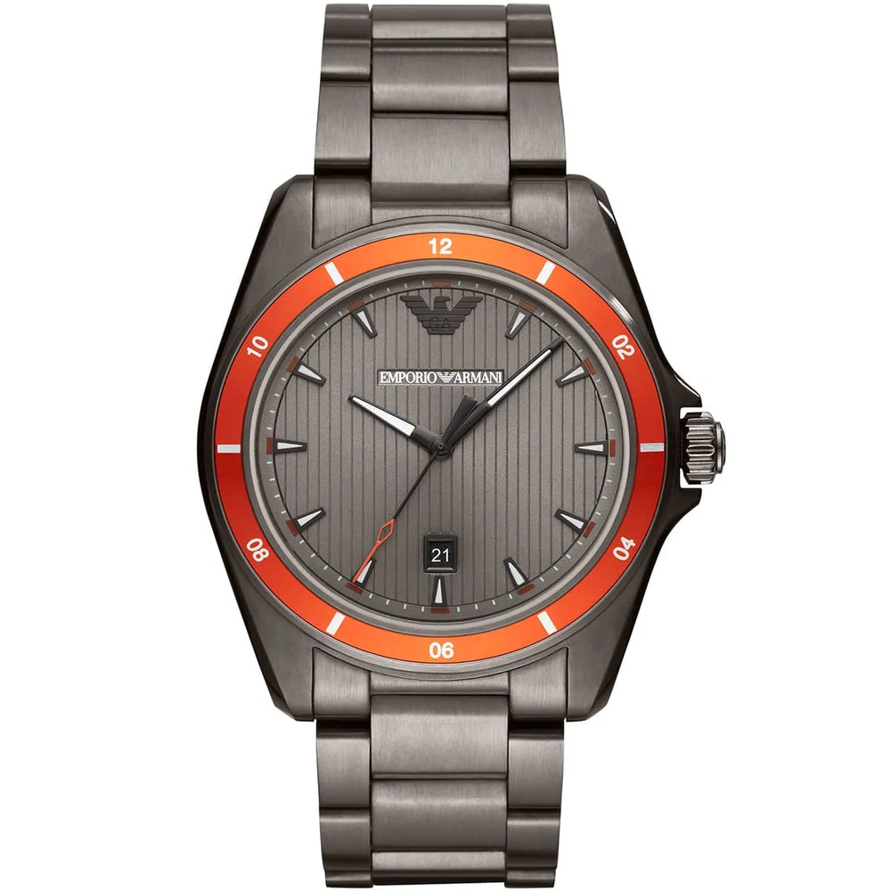 Emporio Armani Sigma AR11178 Gunmetal Watch with Orange Bezel