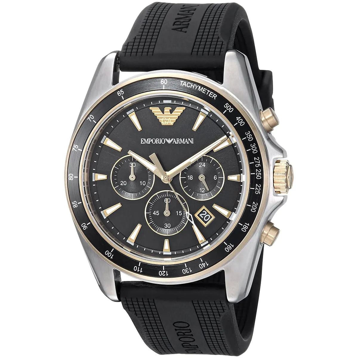 Emporio Armani Sigma AR80003 Chronograph Black Rubber Strap Men's Watch