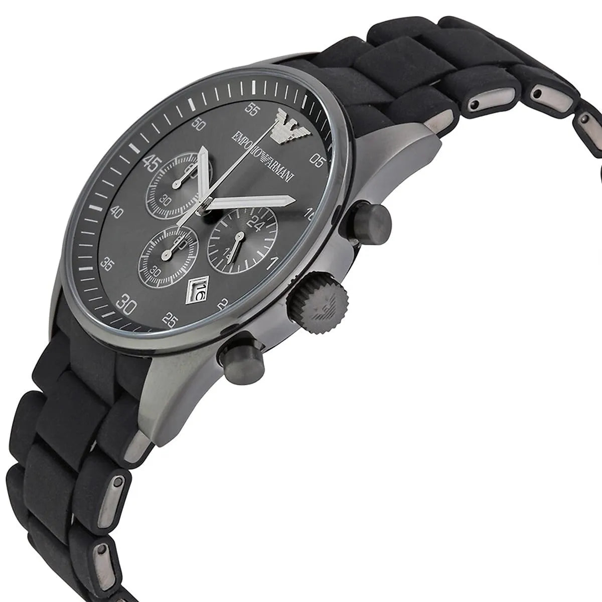 Emporio Armani Tazio AR5889 Sportivo Black Rubber Chronograph Watch
