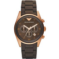 Emporio Armani Tazio AR5890 Brown Silicone & Rose Gold Watch