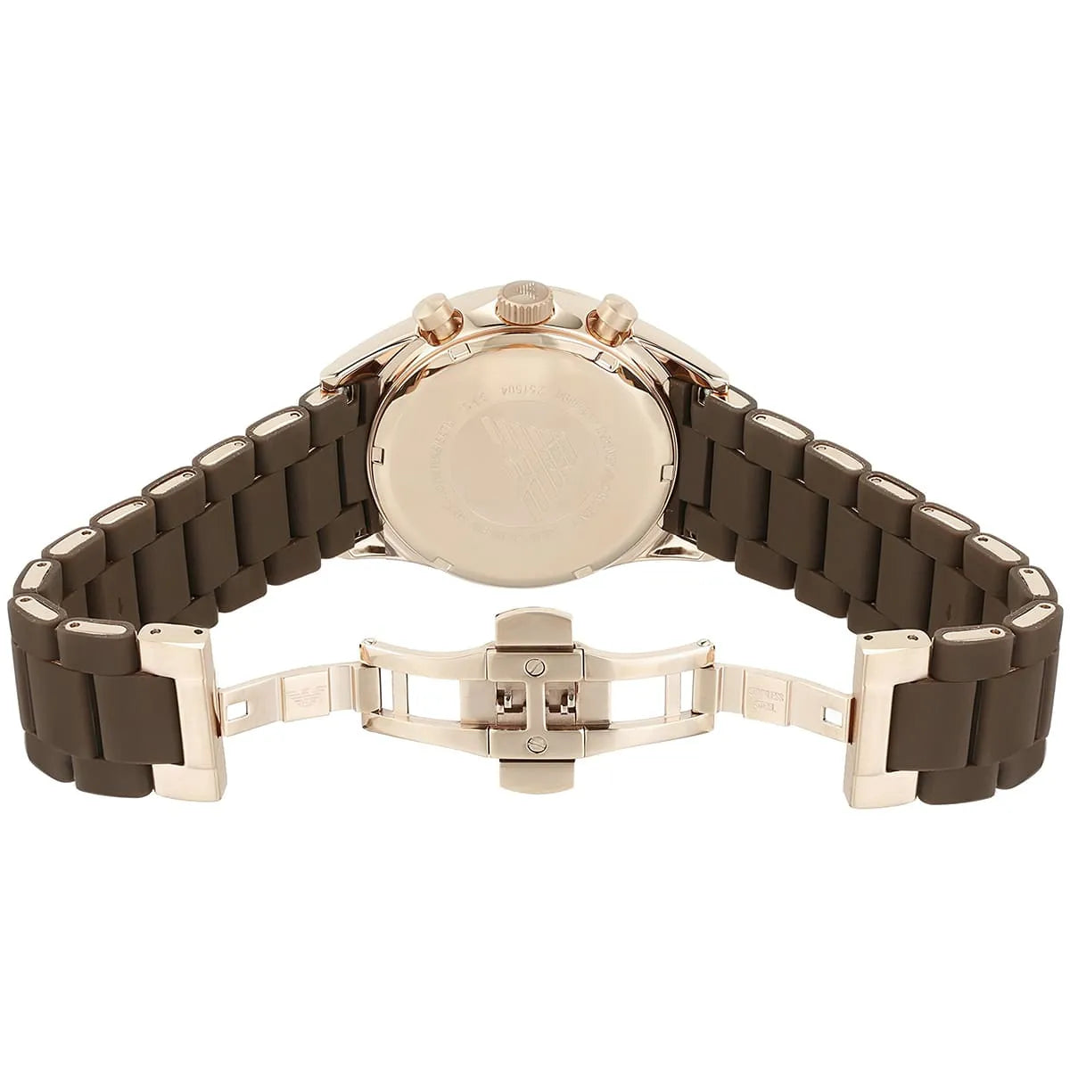 Emporio Armani Tazio AR5890 Brown Silicone & Rose Gold Watch