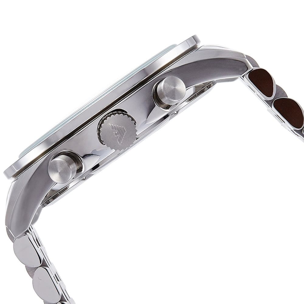 Emporio Armani Tazio AR6073 Silver Dial Black Bezel Watch