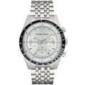 Emporio Armani Tazio AR6073 Silver Dial Black Bezel Watch