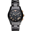 Emporio Armani Valente AR1410 Black Ceramic & Rose Gold Watch