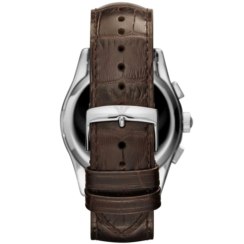 Emporio Armani Valente AR1634 Champagne Dial Brown Leather Watch