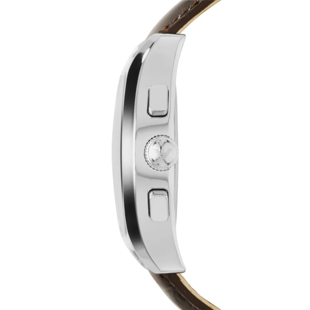 Emporio Armani Valente AR1634 Champagne Dial Brown Leather Watch