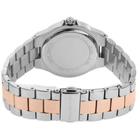 Michael Kors Lennox MK6989 Two-Tone Watch with Crystal Bezel and Silver Dial