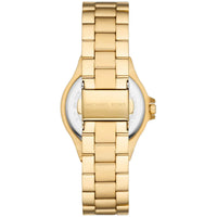 Michael Kors Lennox MK7278 Gold-Tone Watch with Crystal Bezel and Silver Dial