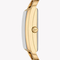 Michael Kors Women's MK Empire Three-Hand Gold-Tone Stainless Steel Logo Bracelet Watch (Model: MK4840), Gold, Modern