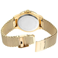 Michael Kors Lennox MK7335 Gold-Tone Watch with Mesh Bracelet and Crystal Bezel