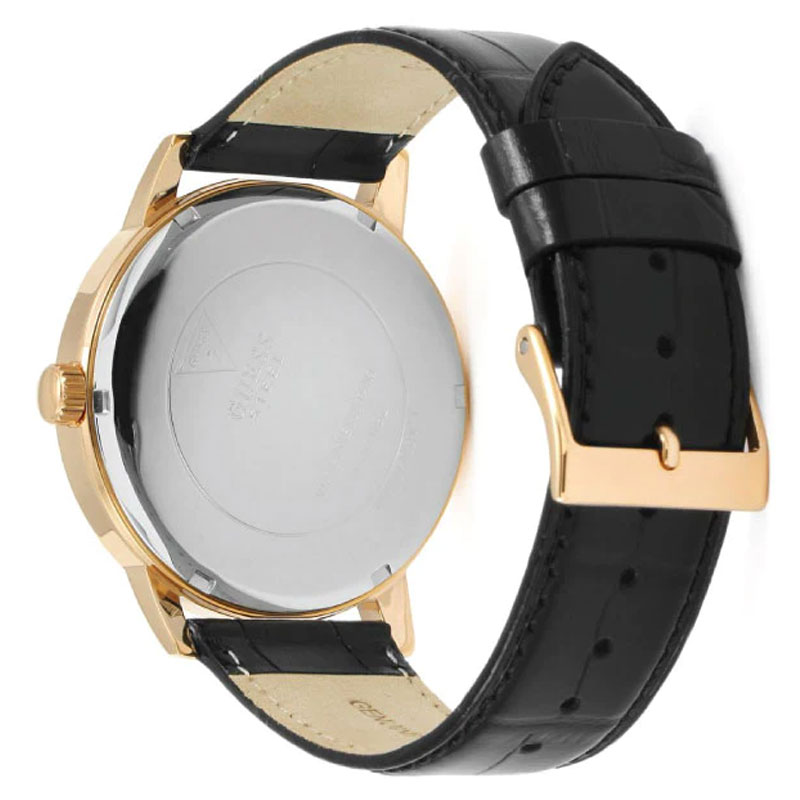 Guess Delancy W0870G2 Rose Gold Case Silver Dial Black Leather Watch