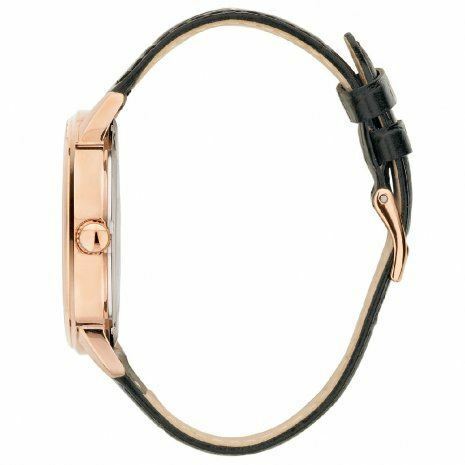 Guess Delancy W0870G2 Rose Gold Case Silver Dial Black Leather Watch
