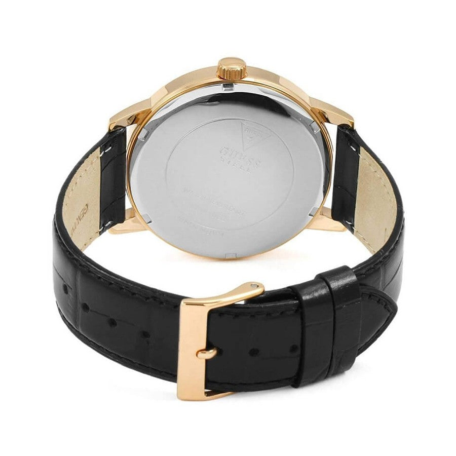 Guess Delancy W0870G2 Rose Gold Case Silver Dial Black Leather Watch