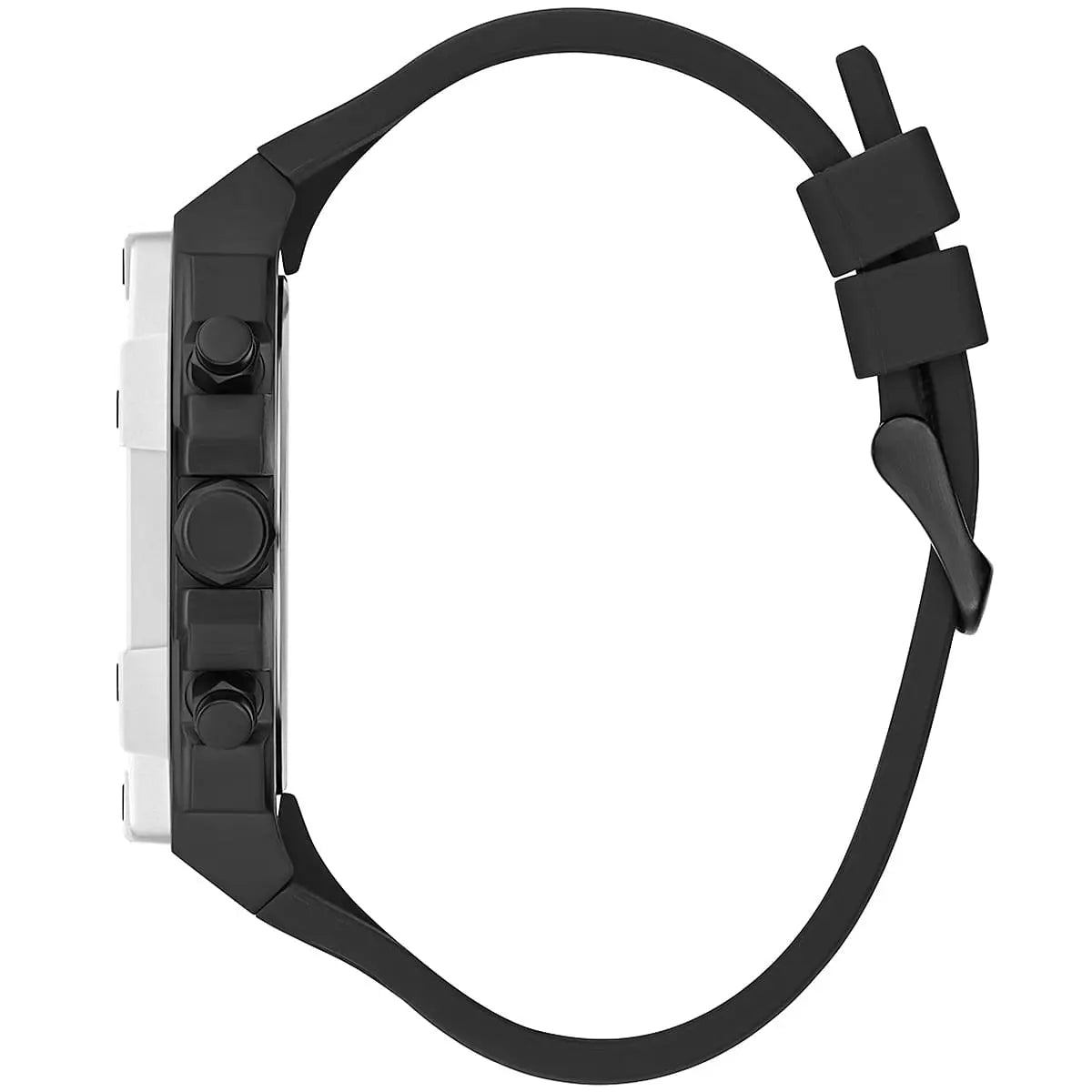 Guess Formula GW0579G1 Black Skeleton Dial White Bezel Rubber Strap Watch