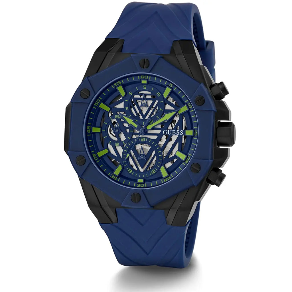 Guess Formula GW0579G3 Blue Skeleton Dial Silicone Men's Watch