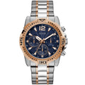 Guess Commander GW0056G5 Two-Tone Rose Gold & Silver Blue Dial Men's Watch