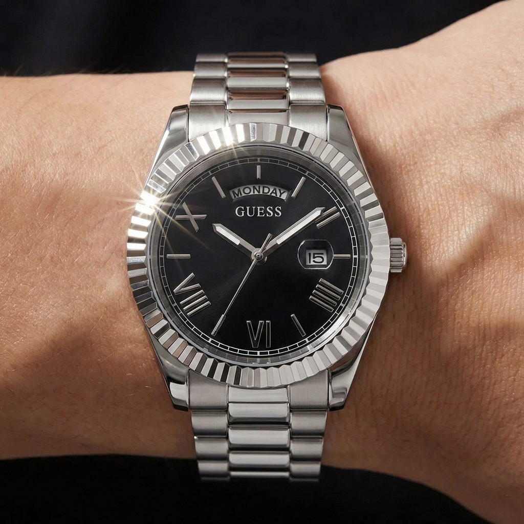 Guess Connoisseur GW0265G1 Silver Case Black Dial Men's Watch