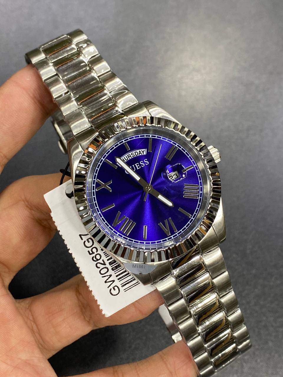 Guess Connoisseur GW0265G7 Silver Case Blue Dial Men's Watch