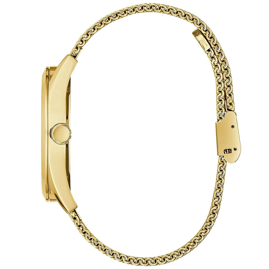 Guess Tailor GW0368G2 Gold Mesh Skeleton Dial Men's Watch