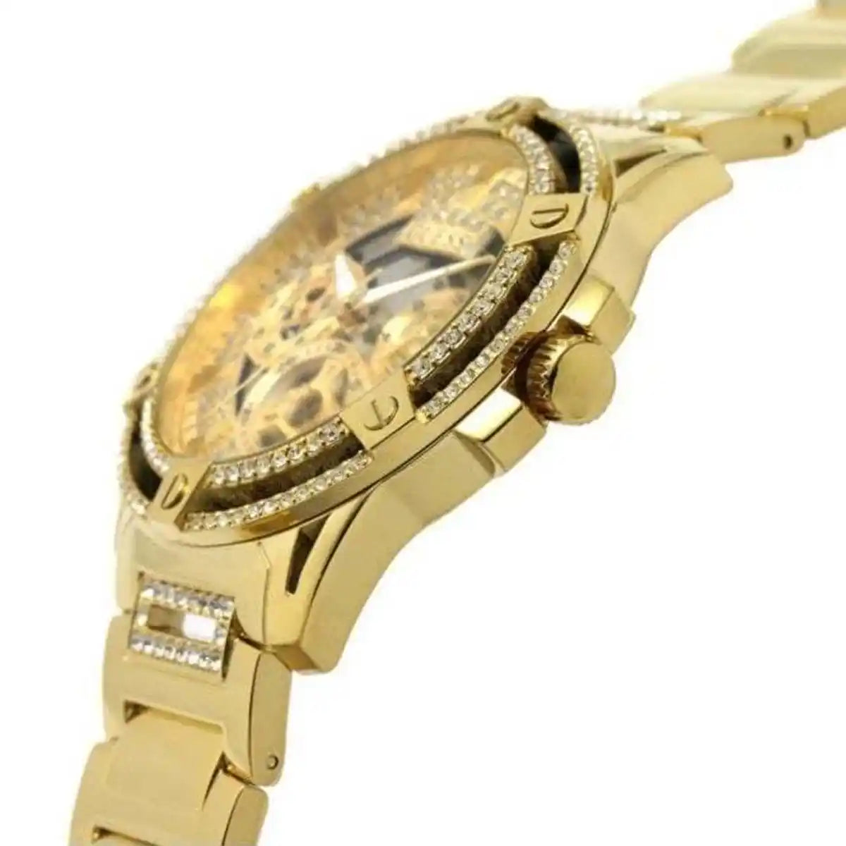 Guess Headline GW0497G2 Full Gold Crystal Encrusted Skeleton Men's Watch