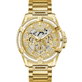 Guess Headline GW0497G2 Full Gold Crystal Encrusted Skeleton Men's Watch