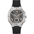 Guess Headline GW0571G1 Silver Case Black Dial Black Rubber Strap Men's Watch