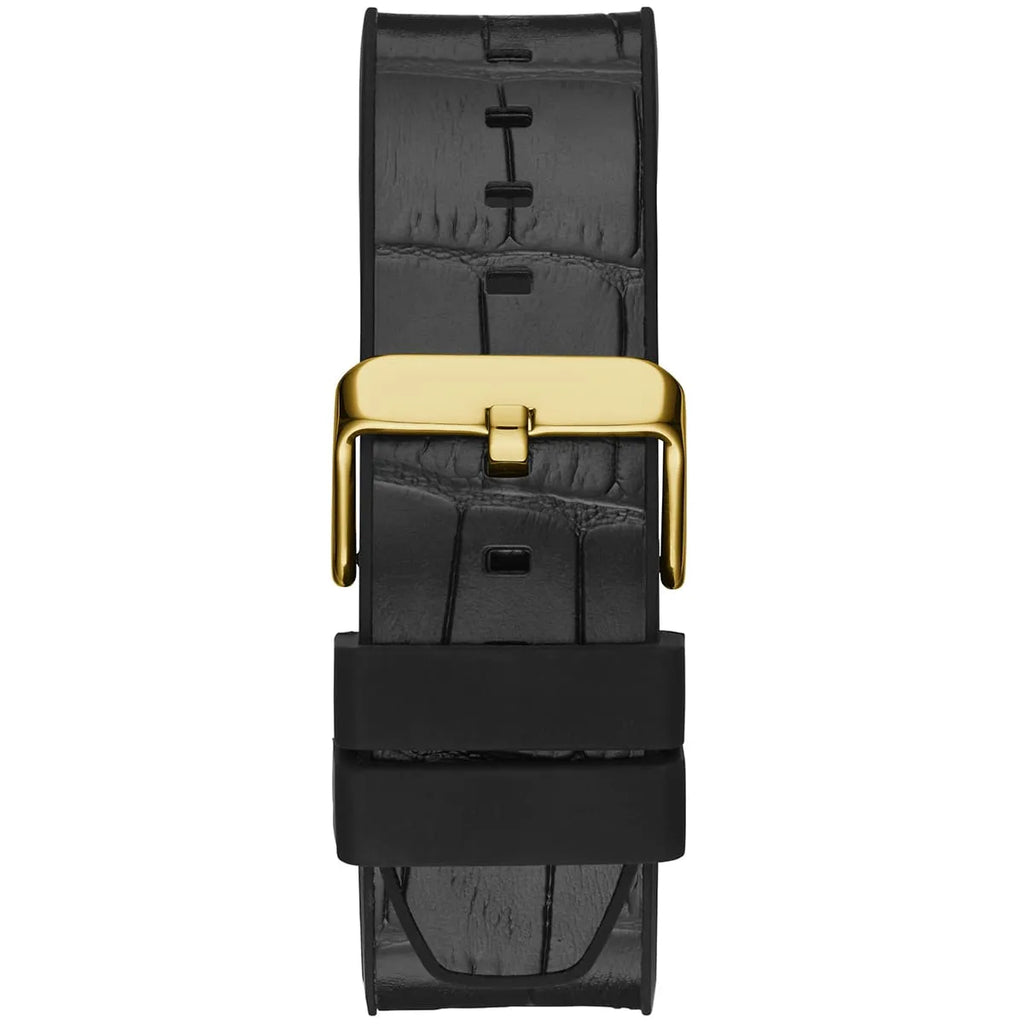 Guess Momentum GW0492G3 Gold Tone Green Dial Black Leather Strap Watch