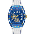 Guess Phoenix GW0499G6 Blue Transparent Case White Silicone Multifunction Watch