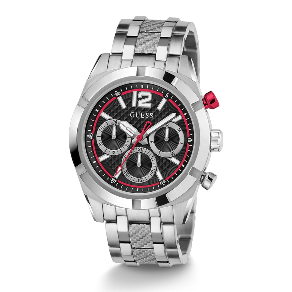 Guess Resistance GW0714G1 Silver Stainless Steel Black Dial Men's Watch